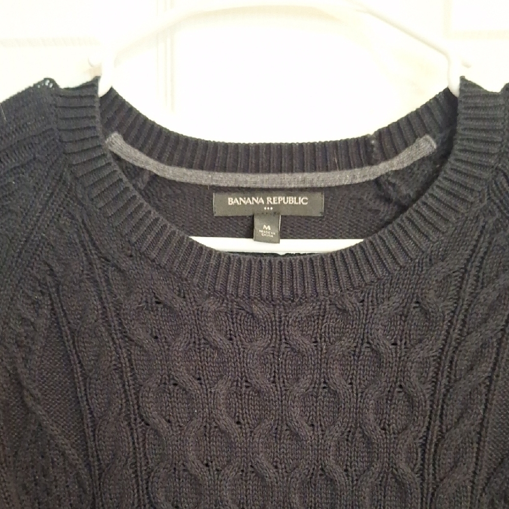 Banana Republic Black Cable Knit Sweater